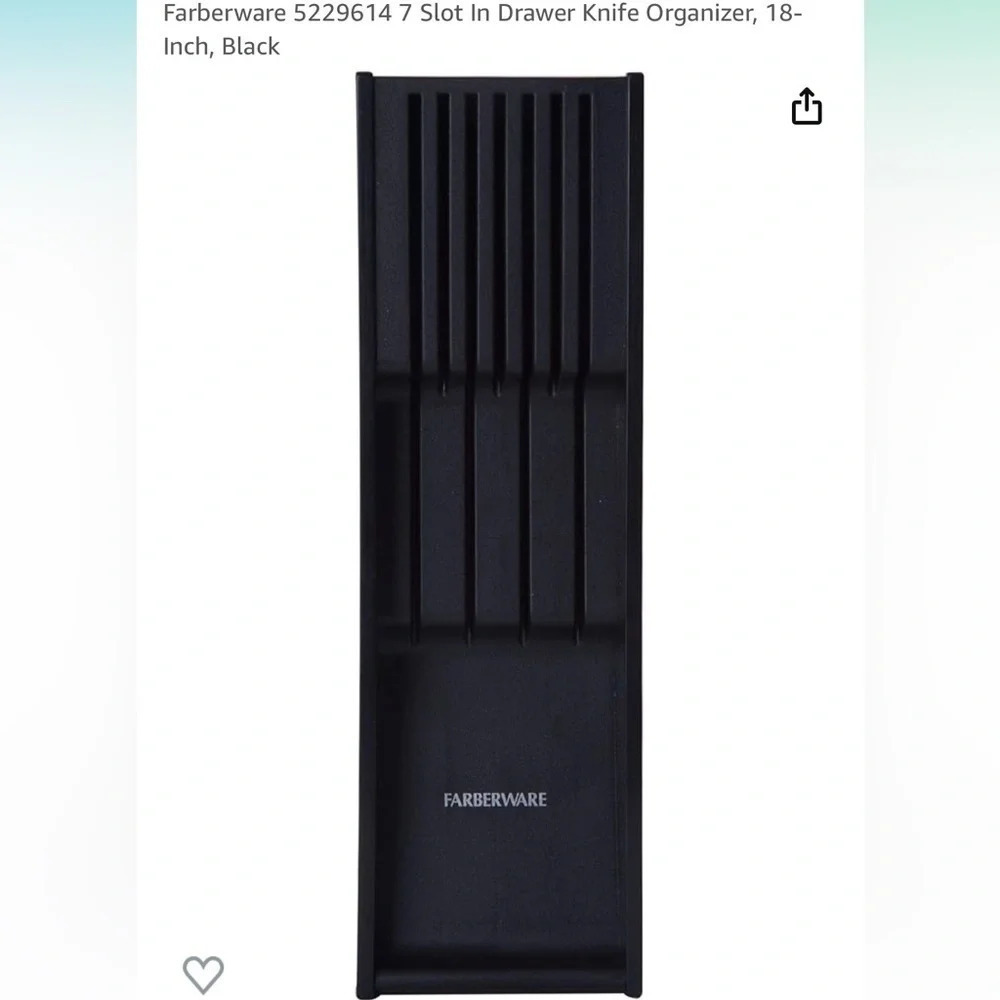 Farberware seven slot in drawer, nice organizer, 18 inch black